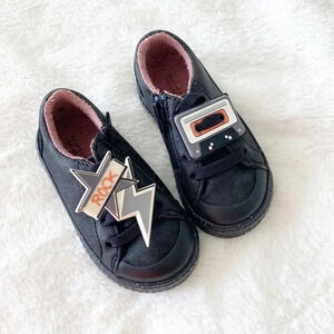 Zara black low top rock themed baby toddler shoes-size 4.5